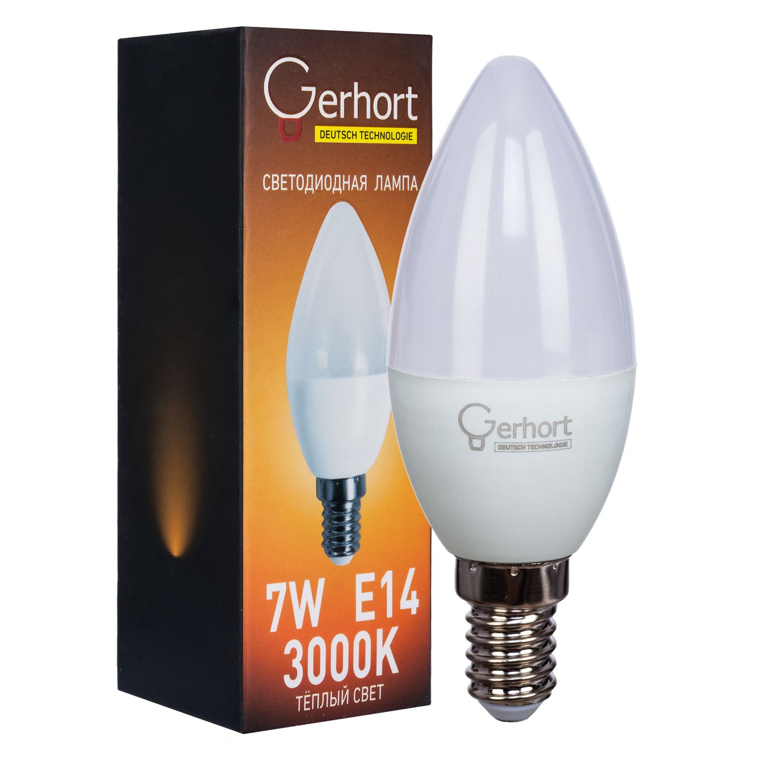 Лампа 7W GERHORT C37 LED 3000K E14