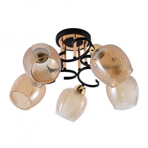 Люстра эконом 12164/5MBK+GD BR купить оптом в ЭкономСвет