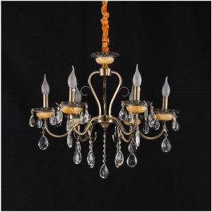 Люстра классическая с хрусталем 15012/6AB+WT купить оптом в ЭкономСвет