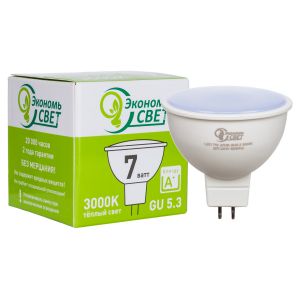 Лампа 7W Экономь свет JCDR LED 3000K GU5.3 купить оптом в ЭкономСвет