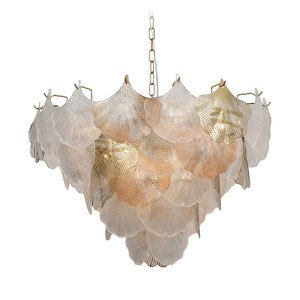 Люстра хрустальная G21150/12BRS CL+AMB+GD купить оптом в ЭкономСвет