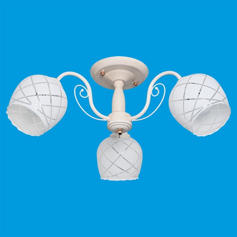 Потолочный светильник 066/3WT WT - чашки на патронах и потолочная чашка аналог