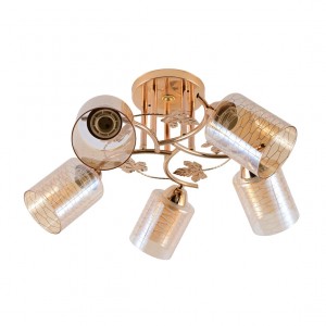 Люстра эконом 12167/5FGD BR+WT купить оптом в ЭкономСвет