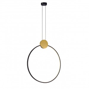 Подвесной светодиодный светильник G52162/1B BK BK+BRS купить оптом в ЭкономСвет