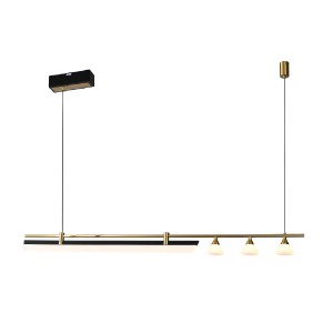 Подвесной светодиодный светильник G52121/1+3L GD+BK WT купить оптом в ЭкономСвет