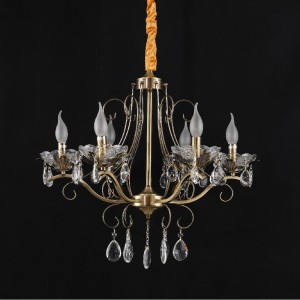 Люстра классическая с хрусталем 15002/6AB+WT купить оптом в ЭкономСвет