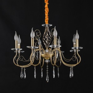 Люстра классическая с хрусталем 15007/8AB+CL купить оптом в ЭкономСвет