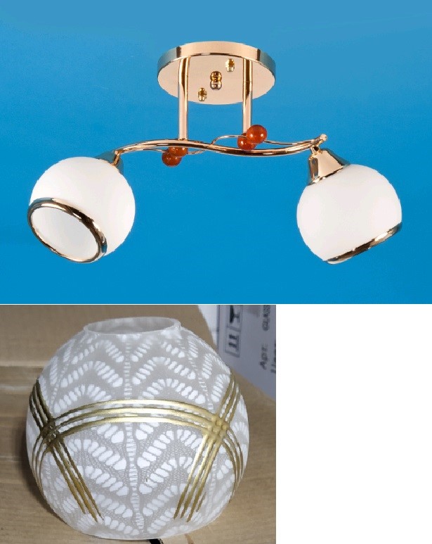 Потолочный светильник 0604/2FGD WT - царапины, другие плафоны