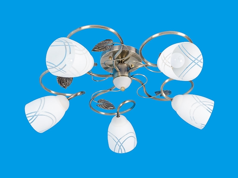 Потолочный светильник 0010/5AB WT - без плафонов, следы сборки