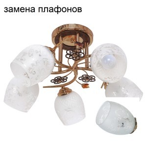 Потолочный светильник 1425YX/5FGD WT_новый плафон3 купить оптом в ЭкономСвет