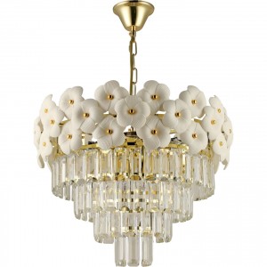 Люстра хрустальная 15029/8GD CL+WT купить оптом в ЭкономСвет