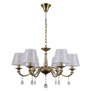 Люстра классическая с хрусталем G11046/6AB WT купить оптом в ЭкономСвет