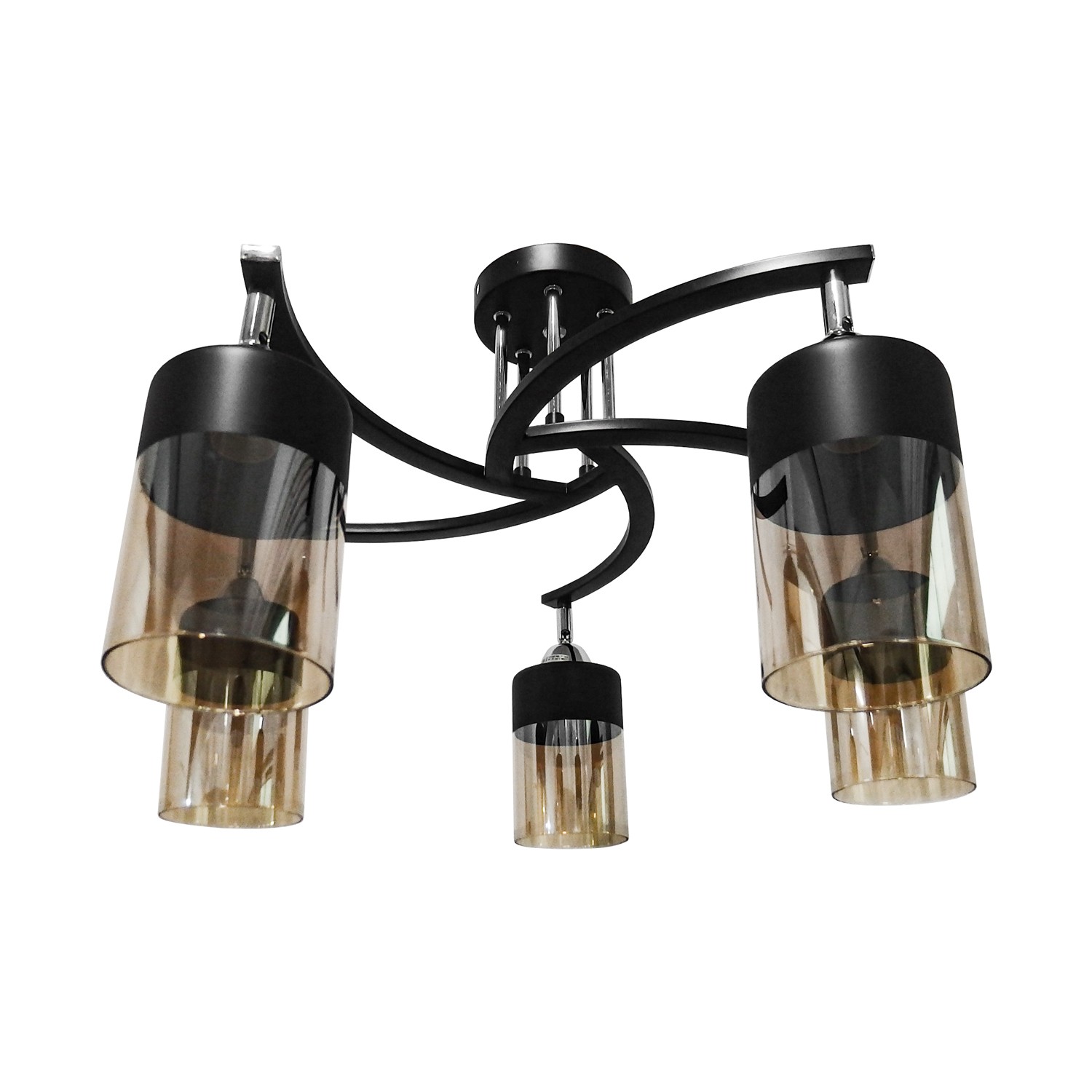 Потолочный светильник 10202/5BK+CR BK+AMB - ржавчина на каркасе, царапины