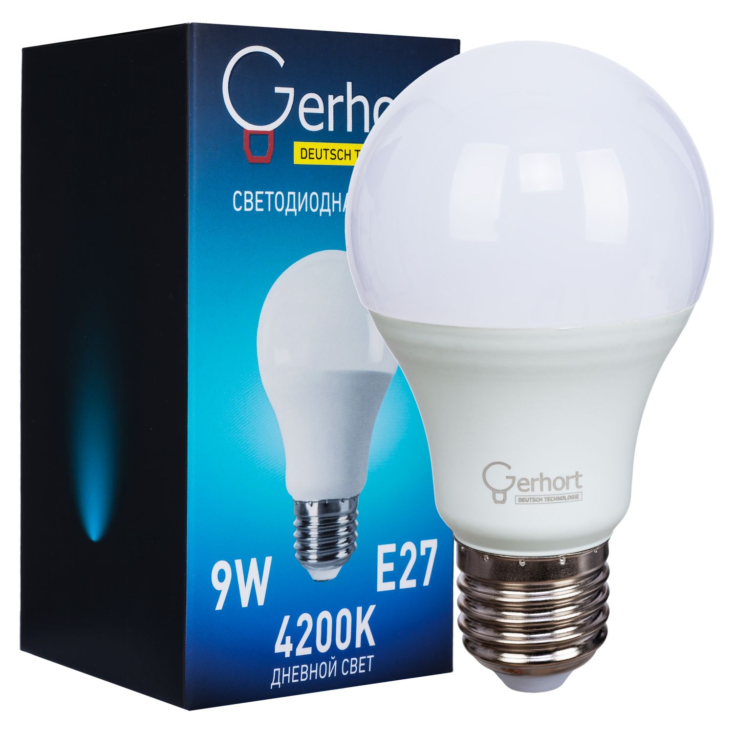 Лампа 9W GERHORT A60 LED 4200K E27
