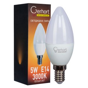 Лампа 5W GERHORT C37 LED 3000K E14 купить оптом в ЭкономСвет