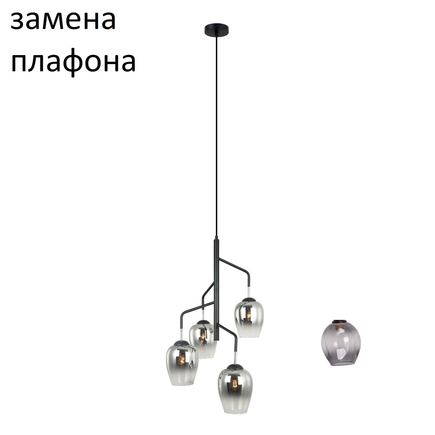 Потолочный светильник G31113/4BK CR_новый плафон