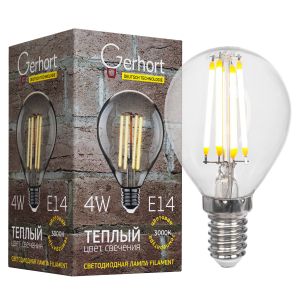 Лампа 4W GERHORT G45 LEDFL 3000K E14 купить оптом в ЭкономСвет