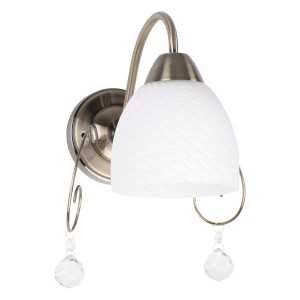 Бра классическое с хрусталем 91035/1wAB WT купить оптом в ЭкономСвет