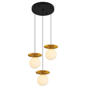 Подвесной светильник 10303/3BK GD WT купить оптом в ЭкономСвет