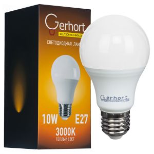 Лампа 10W GERHORT A60 LED 3000K E27 купить оптом в ЭкономСвет