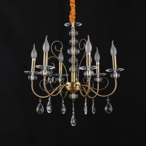 Люстра классическая с хрусталем 15008/6AB+CL купить оптом в ЭкономСвет