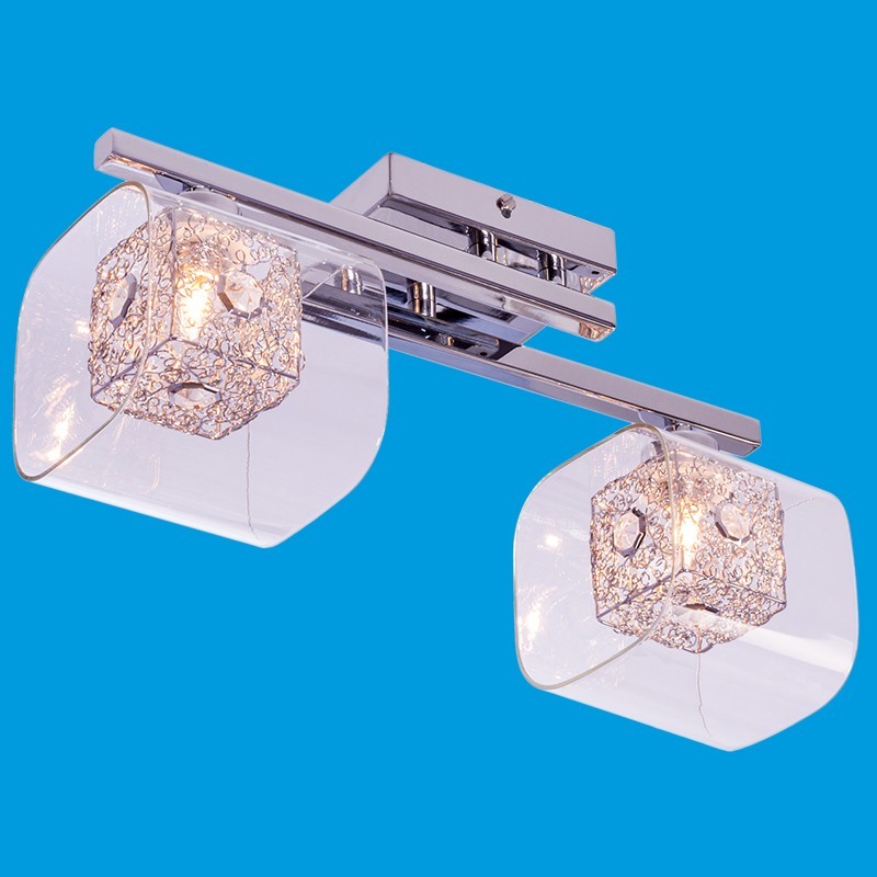 Потолочный светильник 11298/2CR CL - неродные плафоны и патроны