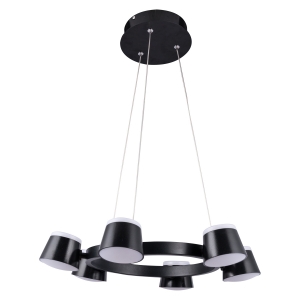 Подвесная светодиодная люстра G61237/6BK BK+WT купить оптом в ЭкономСвет