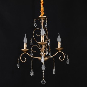 Люстра классическая с хрусталем 15003/3CF+GD WT купить оптом в ЭкономСвет