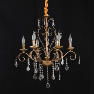 Люстра классическая с хрусталем 15003/6CF+GD WT купить оптом в ЭкономСвет