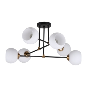 Потолочная люстра 20809/6BK+GD WT купить оптом в ЭкономСвет
