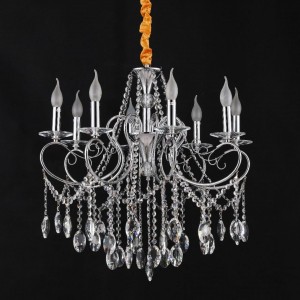 Люстра классическая с хрусталем 15009/8CR+CL купить оптом в ЭкономСвет